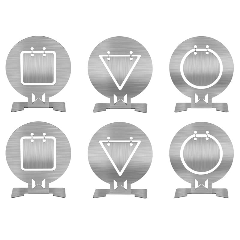 Samview Outdoor BB Gun Airsoft Paintball Shooting Training Plate Tactical Metal 6 PCS Target, Medium, Sliver