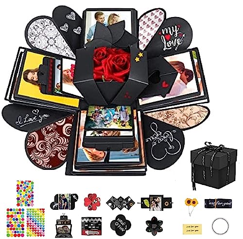 Caja Sorpresa de Explosión de 4 Caras, Álbum de Fotos DIY Creativo para Regalos, Ideal para Cumpleaños, Bodas o Día de San Valentín