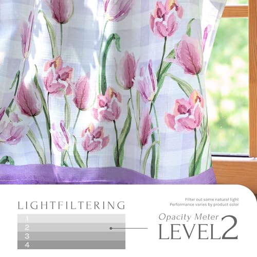 Kitchen-Curtains-26-Inch-Tiers-Farmhouse-Short-Half-Window-Cafe-for-Kitchen-Bathroom-Room-RV-Set-Rod-Pocket-2-Panels-Purple-Tulip-26-x-36 Kitchen Curtains 26 Inch Tiers Farmhouse Short Half Window Cafe for Kitchen Bathroom Room RV Set Rod Pocket 2 Panels Purple Tulip 26 x 36