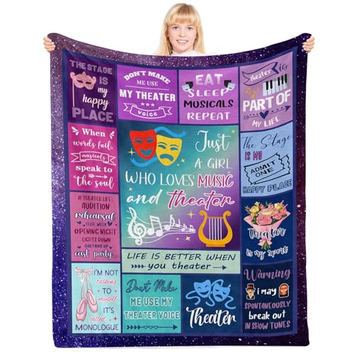PIUFAM Theater Blanket Gifts for Women, for Girls, Musical Theater Present for Men, Birthday Gifts for Women, Warm Throw Blanket for Sofa, for Holiday, Birthday, Gifts for Fathers Day 40x50 in