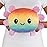 TeeTurtle - Original Reversible Big Axolotl Plushie - Gray + Rainbow - Huggable and Soft Sensory Fidget Toy Stuffed Animals That Show Your Mood - Gift for Kids and Adults!