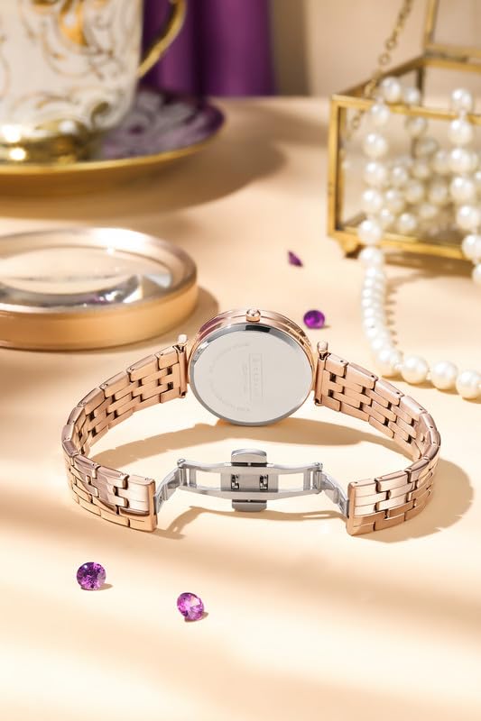 Image of Giordano Exquisite Analog Watch for Women with Round Cut Glass Textured Dial, Date Display Function, Quartz Movement and Stainless Steel Strap - GZ-60111