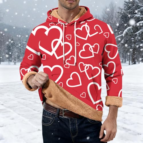 Sudaderas con capucha hombres ropa cómoda informal estampado corazón rosa talla M 2