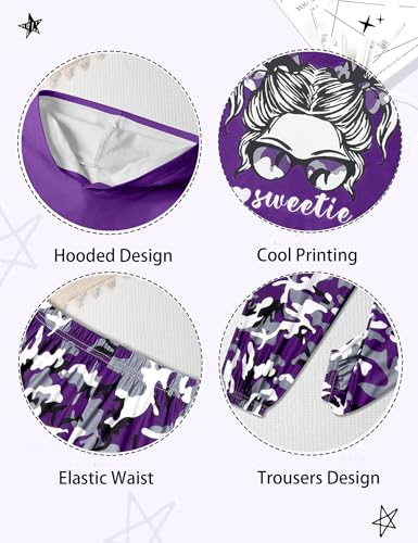 Image of Girls Fall Outfits Sweetie-girl Hoodie and Camo Pants Size 6-16