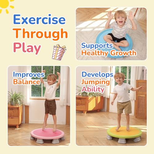 Bounce Board, Mini Trampoline for Kids, Toddlers Trampoline Indoor, Sensory Toys, Autism Sensory Products, Baby Jump Toy Recreational (Blue) (Blue, Install Style) by BABAMU - Image 5