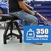 FreekyFit Adjustable Shop Stool,Garage Mechanic Stool Chair,Work Seat for Workshop, Adjustable Height, 360° Swivel Padded Square Seat,Tool Storage, 350 LBS Capacity, Heavy Duty, Black