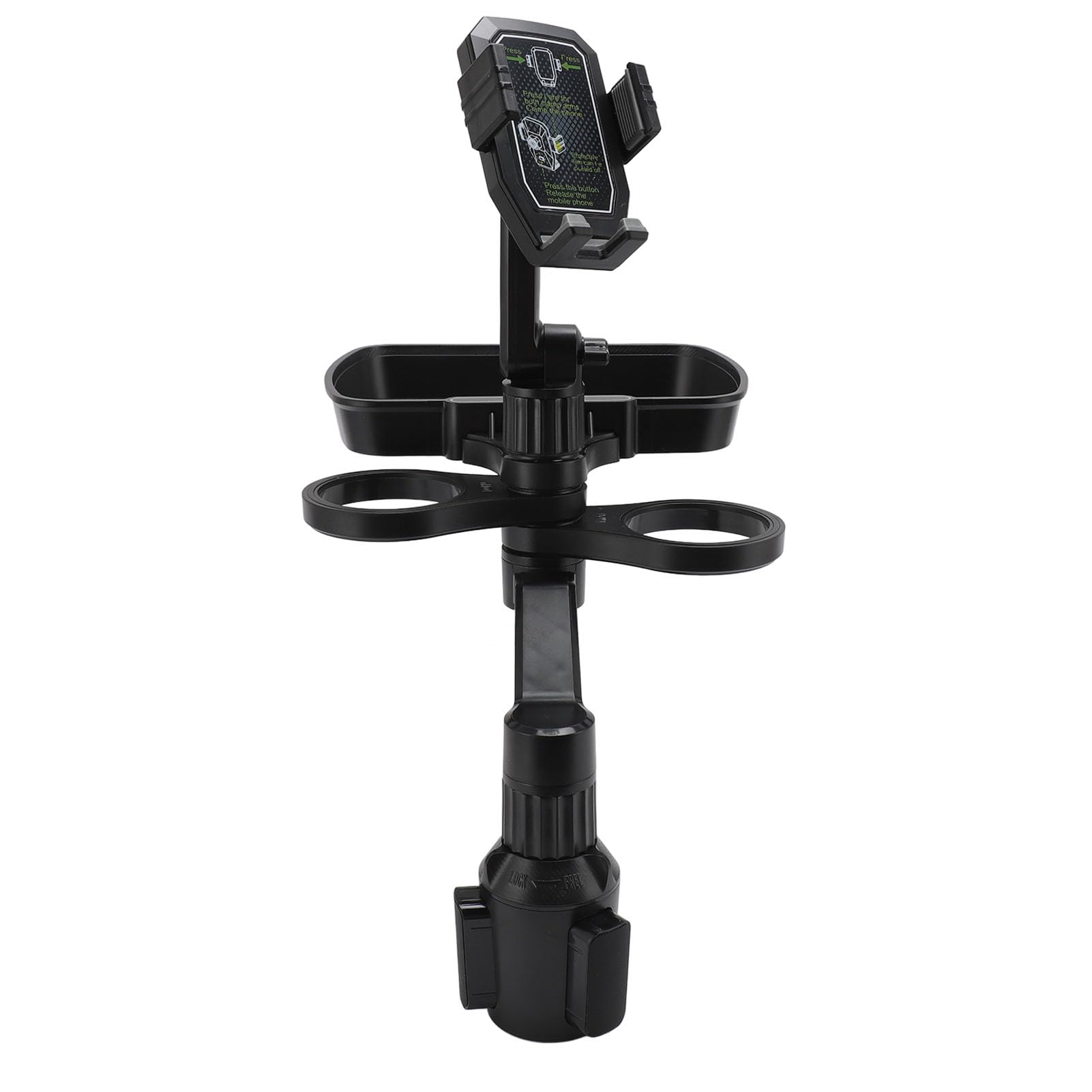Plateau de Porte-gobelet, Rotation à 360 Degrés avec Porte-gobelet à Double Tasse Plateau pour Les Accessoires de Voyage