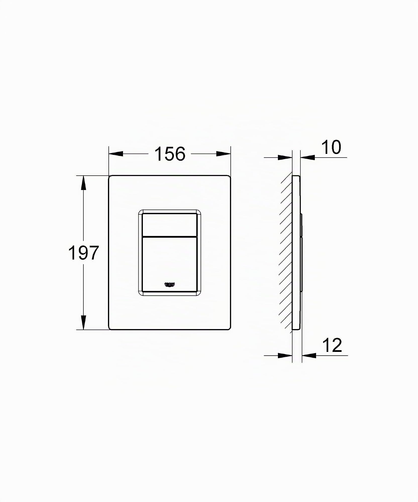 GROHE Even Placca di comando per cassette di scarico (risparmio idrico, 156 x 197 mm, doppio scarico e avvio & stop), colore nero opaco 389662430