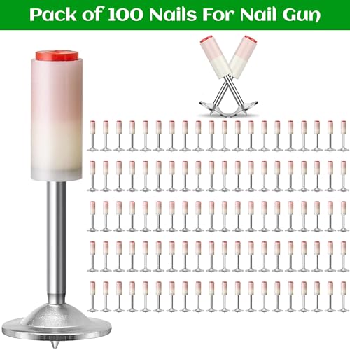 Image of Magnova Pack of 100 Nails for Manual Steel Nail Gun Tool with Storage Box 7.3mm Round nail wall fastening tool for Cement Concrete Wall,Wood,Ceiling,Steel Nail Wall Fixing Tool Rivet (100)
