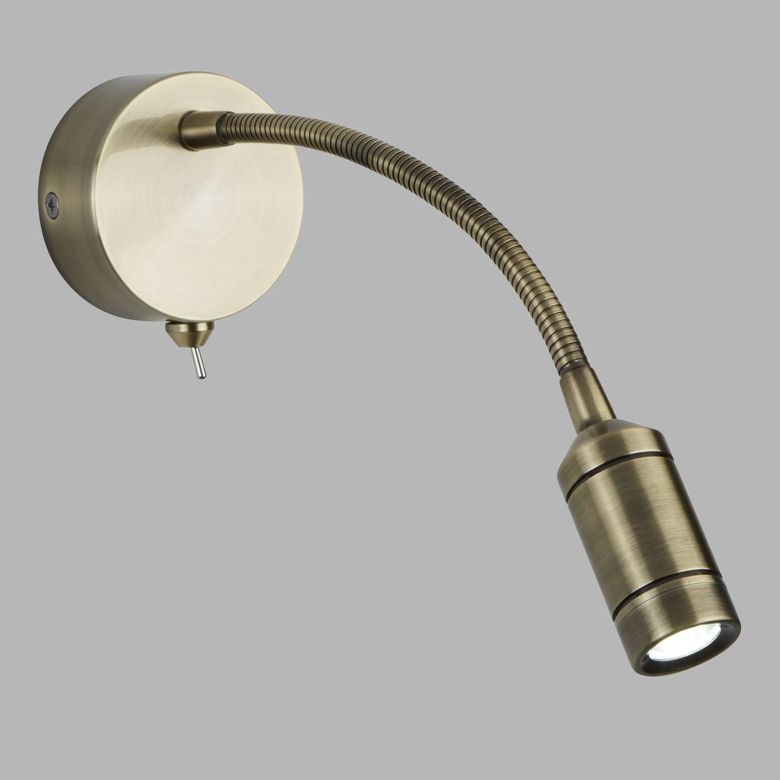 Searchlight - Lampada da lettura a parete orientabile da interno a 1 luce a LED in ottone antico