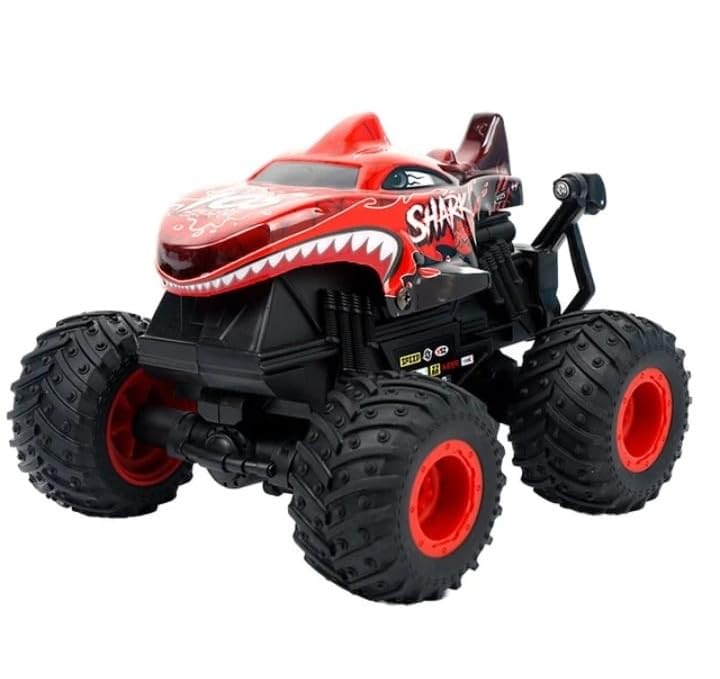 Remote Control Shark Monster Truck Toy with Music and Light, Remote Control, Stunt Rotation, Stunt Dance and Rubber Tyres