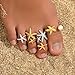 Starfish Toe Rings for Women 18k Gold-Tone Plated Comfort Fit Adjustable Foot Ring Sea Star Stacking Open Band Stackable Statement Ring Trendy Boho Summer Beach Fashion Jewelry Accessories Vacation Party (Gold-Tone)