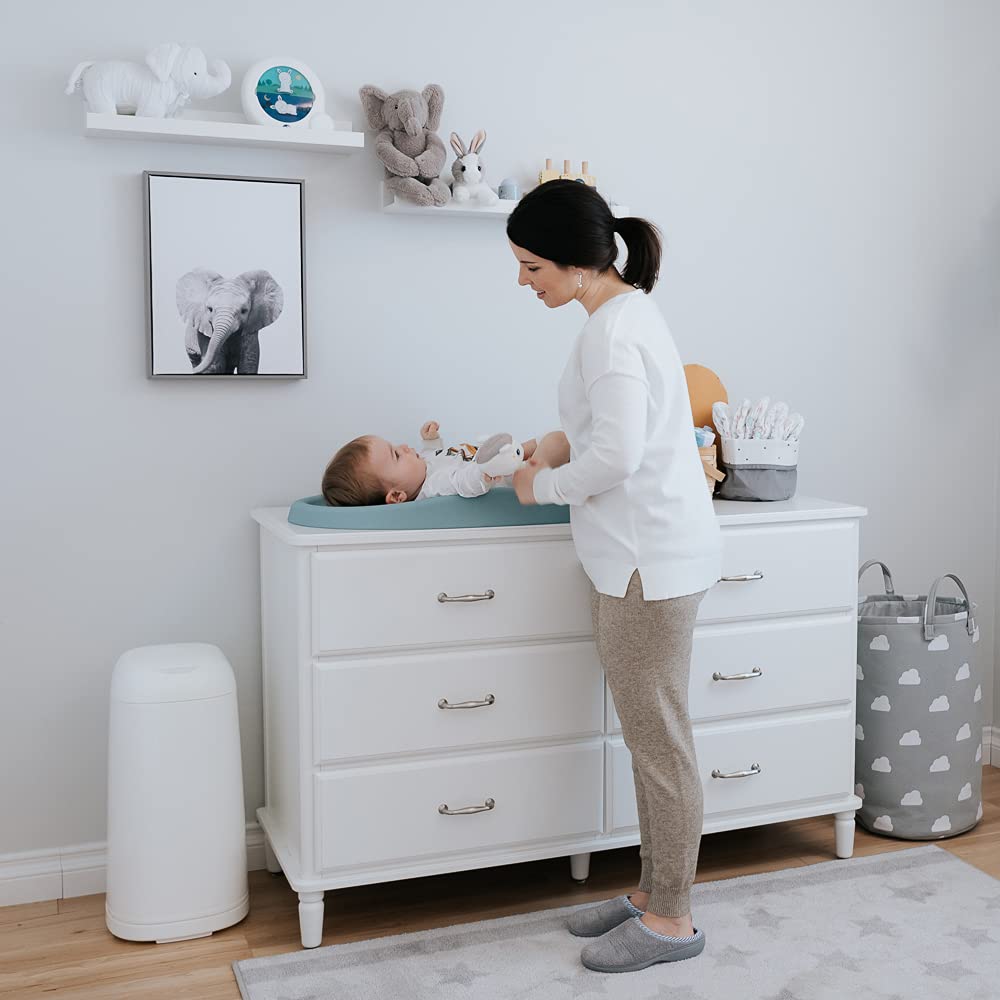 Angelcare Poubelle à Couches + 3 Recharges Anti Odeurs/Grande Capacité Antibactérien Usage Simple Dress Up, Blanc