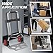 DNA MOTORING Folding Hand Truck Dolly Cart, 220lbs Capacity Foldable Dolly Cart for Moving Heavy Loads, Collapsible Hand Truck, w/Telescopic Handle, Red, TOOLS-00743
