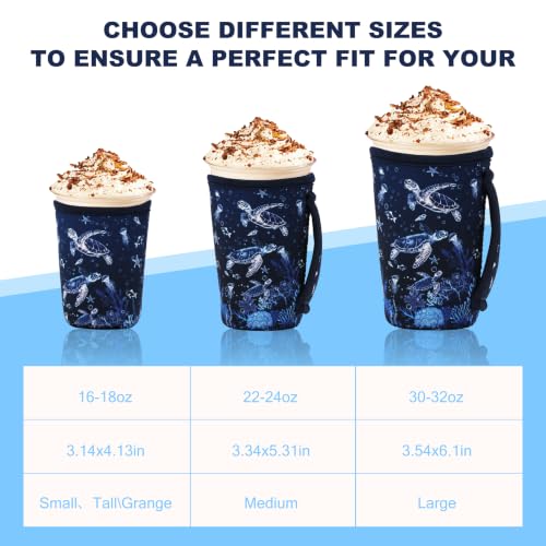 Image of 3PCS Reusable Iced Coffee Sleeves, Fits 16-32oz Hot /Cold Drinks