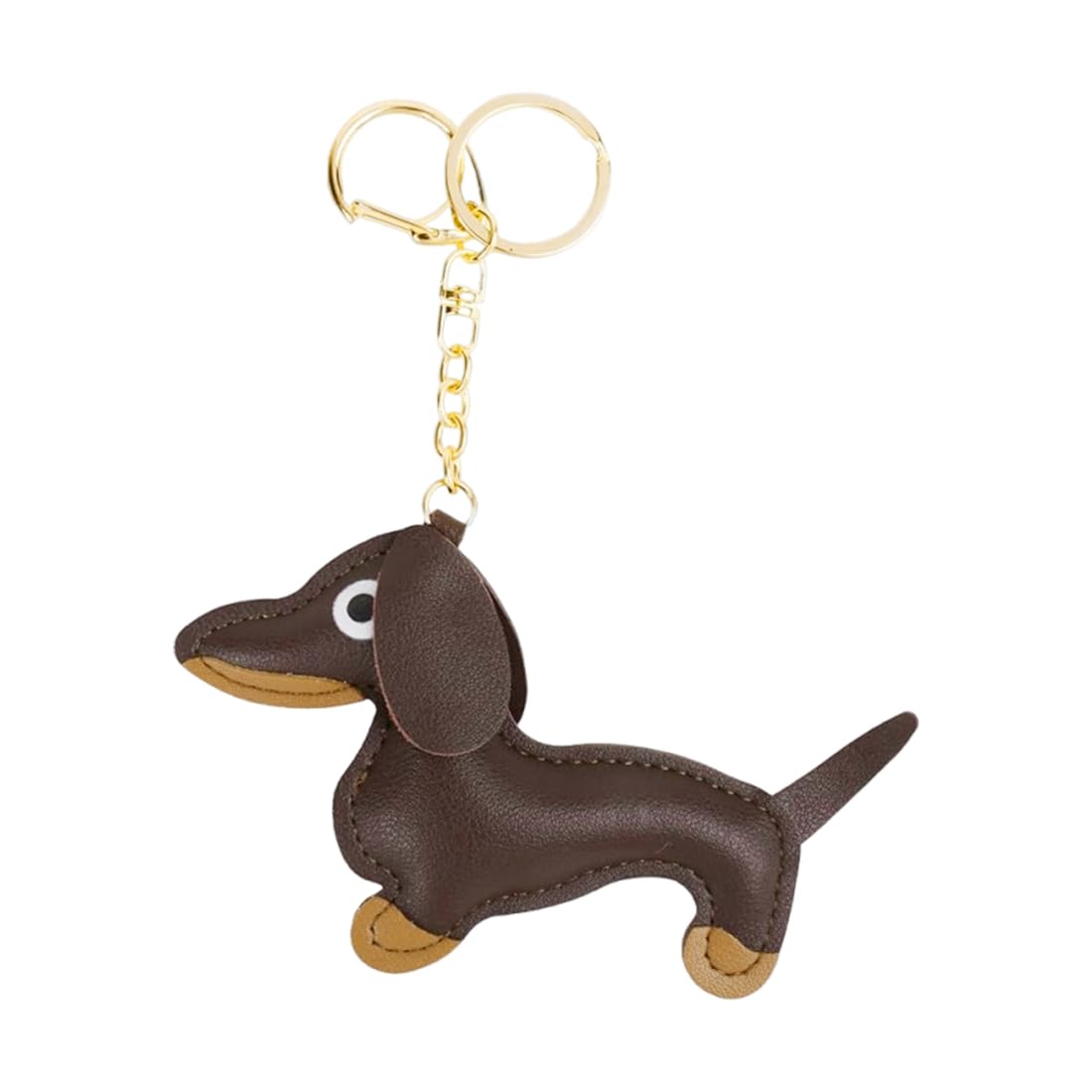 ZORVYN Porte-clés En Forme De Teckel En Cuir, 2 Pièces, Porte Clé
