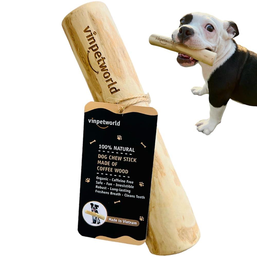 Vin Pet World Coffee Wood Dog Chew Toy |100% Natural from Vietnam Forest (R)| Safe and Long-Lasting Real Coffee Wood | an Amazing Choice for Your