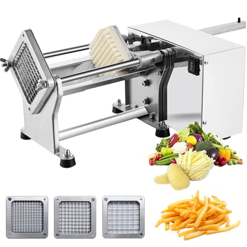 Electric French Fry Cutters, Potato Slicer Blade, Automatic Potato Cutters, Commercial Stainless Steel Electric Potato Cutters Suitable for Potato