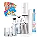 Produktbild SodaStream Crystal 2.0 Wassersprudler-Set Promopack mit CO2-Zylinder, 2x Glaskaraffen, 2x Trinkgläsern, 6x Sirupproben, weiß