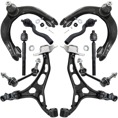 Image of Detroit Axle - 10pc Front End Control Arms Kit for Jeep 11-15 Grand Cherokee Dodge Durango, 4 Upper & Lower Control Arms 4 Tie Rods 2 Stabilizer Sway Bars 2011 2012 2013 2014 2015 Replacement