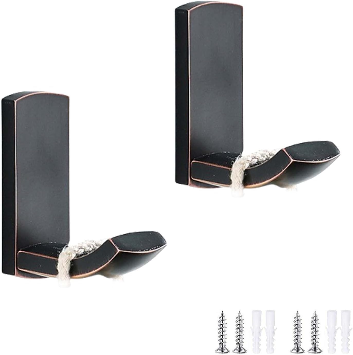 Paqwtyb Dark Copper Hooks, 2 Pack Antique Copper Coat Hook Wall-Mounted
