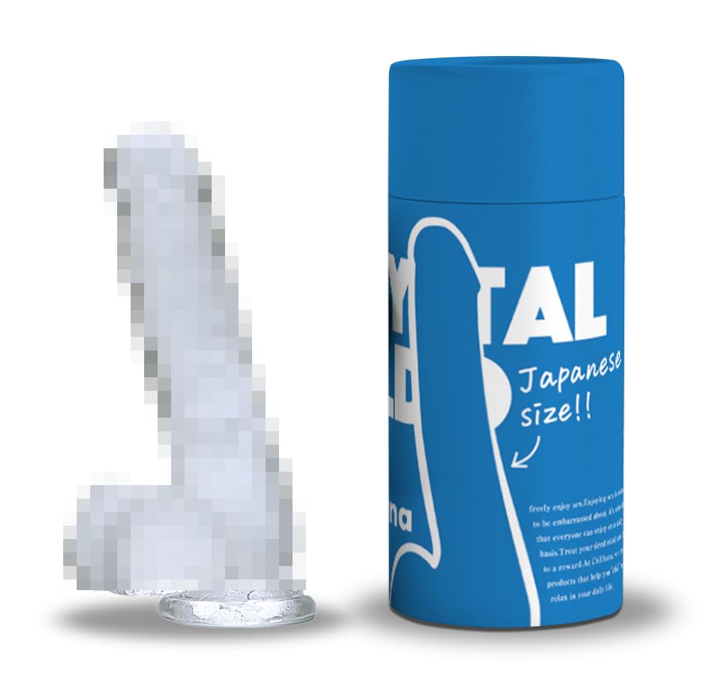 クリスタルディルド 透明 日本人サイズ 18cm 完全防水 吸盤 柔らかい