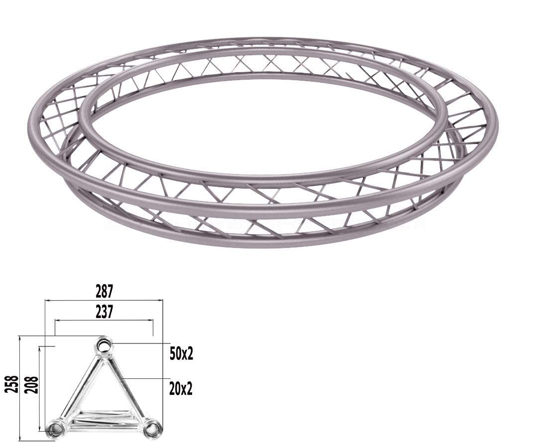 Traversen Kreis aus T290-3 mit einem Durchmesser von 200cm - Alu Traverse Aluminium Träger