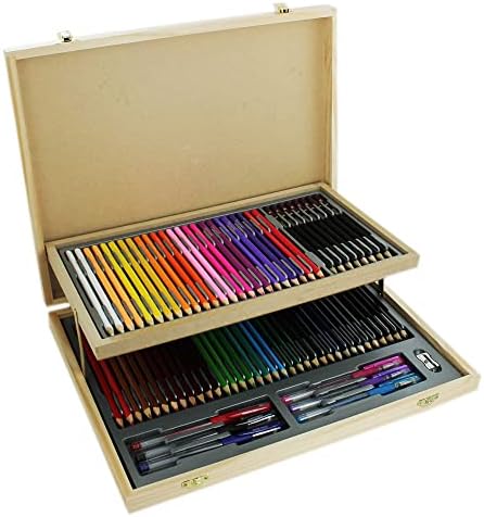 75 Piece Wooden Case Stationery Set