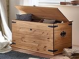 massive holztruhe gebraucht Durch ihr rustikales Design ist die Truhe problemlos mit Möbelstücken im Landhausstil oder dem Hacienda-Stil kombinierbar.