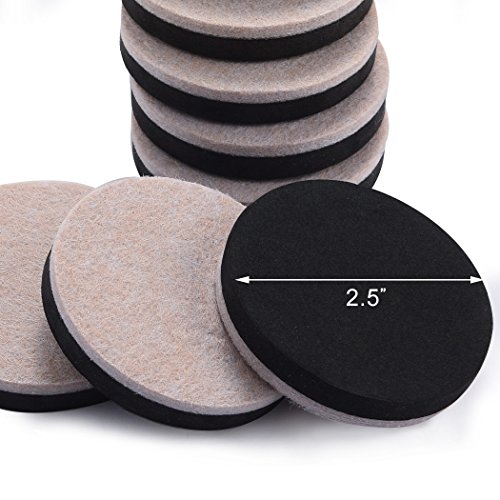 24PCS Furniture Sliders 2.5 Inch Felt Sliders Furniture Pads for Hardwood Floors and All Hard Surfaces - Thumbnail 5