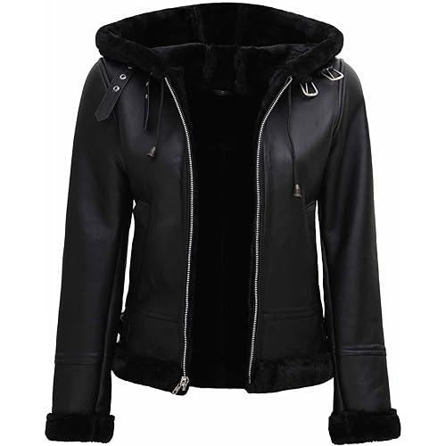 fjackets Leather Sherpa Jacket Womens - Real Lambskin Shearling Jackets For Women