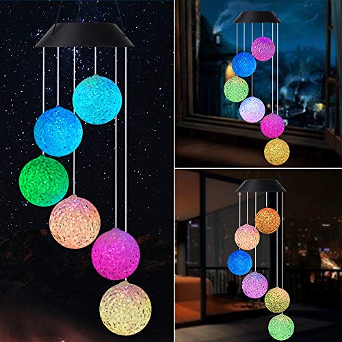 Yard Decor Lights,Crystal Ball Solar Wind Chimes Outdoor,2023 For All Father/Mom/Women/Grandma/Daughter/Aunt/Friend/Wife And Sister.,Gardening Gift, Dad Birthday Gift, Garden Decor #TOP2