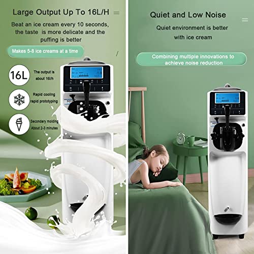 LANGTAOSHA Kommerzielle Eismaschine, 1150 W Automatische Soft- Und Hardeismaschine Mit LCD-Bedienbildschirm, 16 L/H… – Bild 5