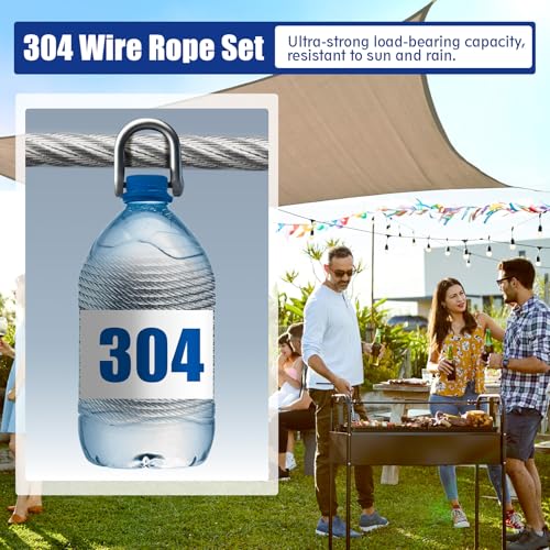35M 69pcs Drahtseil für Kletterpflanzen - Langlebiges Stahlseil-Set mit Seilspanner, Drahtseilklemme, Stahlseil ummantelt für Rankhilfe und Beleuchtung, Ideal als Wäscheleine und für DIY-Projekte