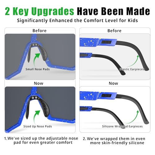 Image of X-TIGER Polarized Youth Baseball Sunglasses UV400 Kids Sunglasses Boys Girls 8-12 Youth for Softball Cycling Sports Glasses