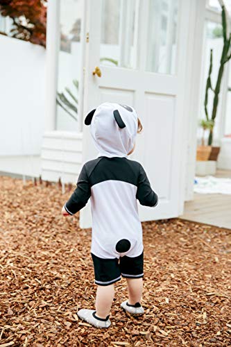 Image of VAENAIT BABY Zip & Snap Rash Guard Swimsuit, UPF 50+ One-Piece Long Sleeve Swimwear, Quick Dry Infant Beach Suit for 0~2T