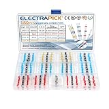  electrapick Lötverbinder Set 180-tlg Kabelverbinder mit Transparent Schrumpfschlauch, Wasserdicht Sortiment Stoßverbinder, Weiß Rot Blau Gelb