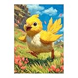 Katomula 100 MTG Card Sleeves with 100 Inner Sleeve, Textured Back Art Sleeves, Fit Standard Size Cards-Painting Chocobo