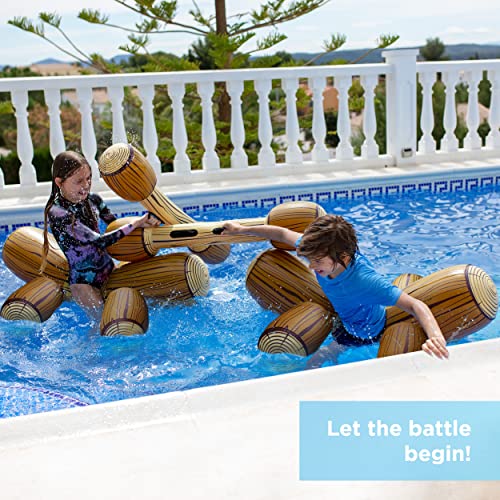Upgraded Chuchik Inflatable Battle Logs – Joust Game Raft Pool Floats for Adults & Kids – Ages 4-8, 8-12