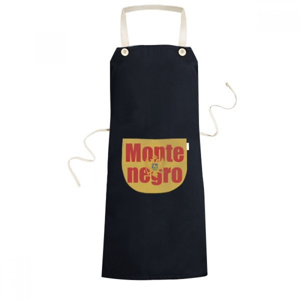 Tablier Monténégro de cuisine bavoir de Chef ajustable avec poche homme femme noir
