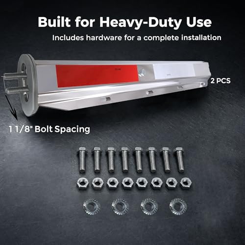 Image of 1 1 /8 inch Straight Mud Flaps Hangers Set for Semi Truck Stainless Steel Mudflap Hangers with 1 /5 inch Thick 24 inchx30 inch Mudflaps