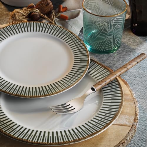 Vajilla de Porcelana Porland Marjia - Vajilla de 24 Piezas Blanca...