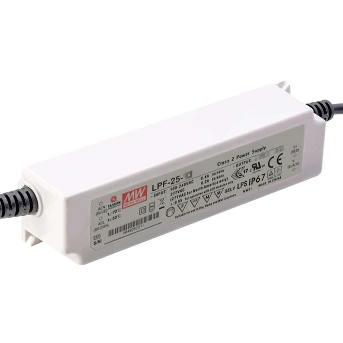 MEAN WELL LPF LED Driver， LPF-25-48 25W 0.53A