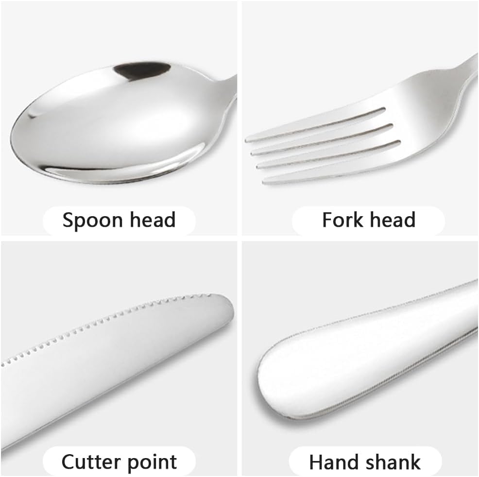 Image of aDai Sterling Silver Silverware Set, Satin Finish | 40-Piece Stainless Steel Flatware Set | Dishwasher Safe Kitchen Cutlery for Home, Restaurant & Gifting