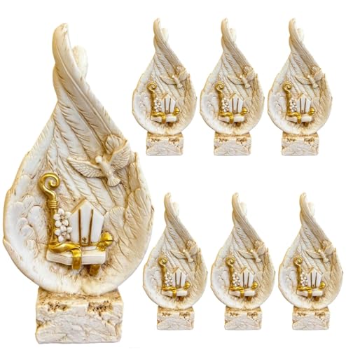 Regalami.Shop Set 6 bomboniere per Santa Cresima realizzate artigianalmente in marmoresina e patinate con Terre natutali (6, cresima)