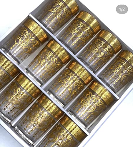 vasos árabes dorados de té