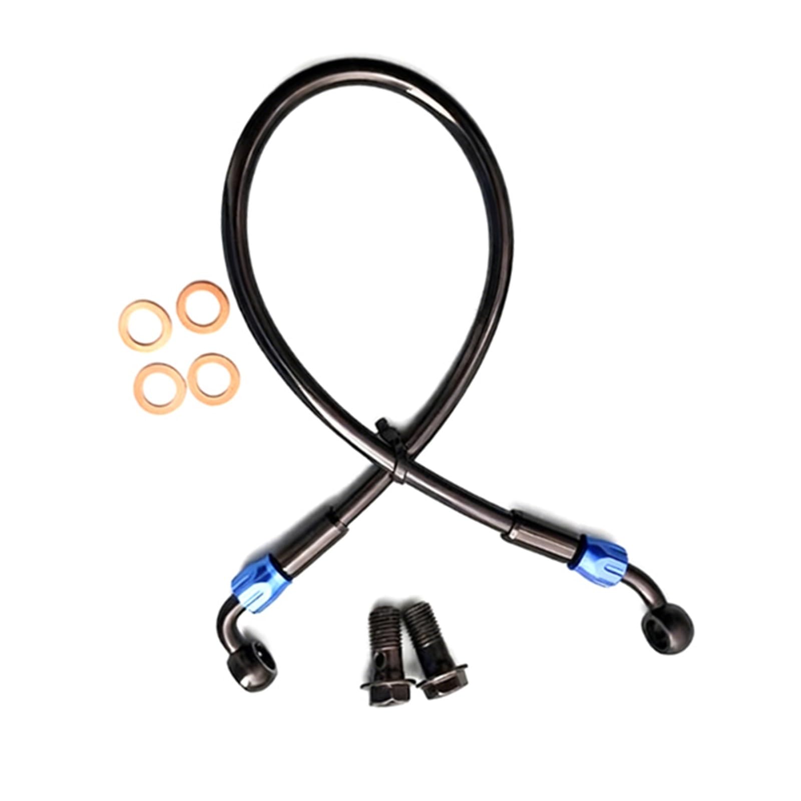 Hydraulic Brake Hose Motorcycle Dirt Bike ATV Moped Scooter AN3 M10 Steel Hydraulic Brake Clutch Oil Hose Tube Line Pipe 45°-90° Accessories(1800mm)