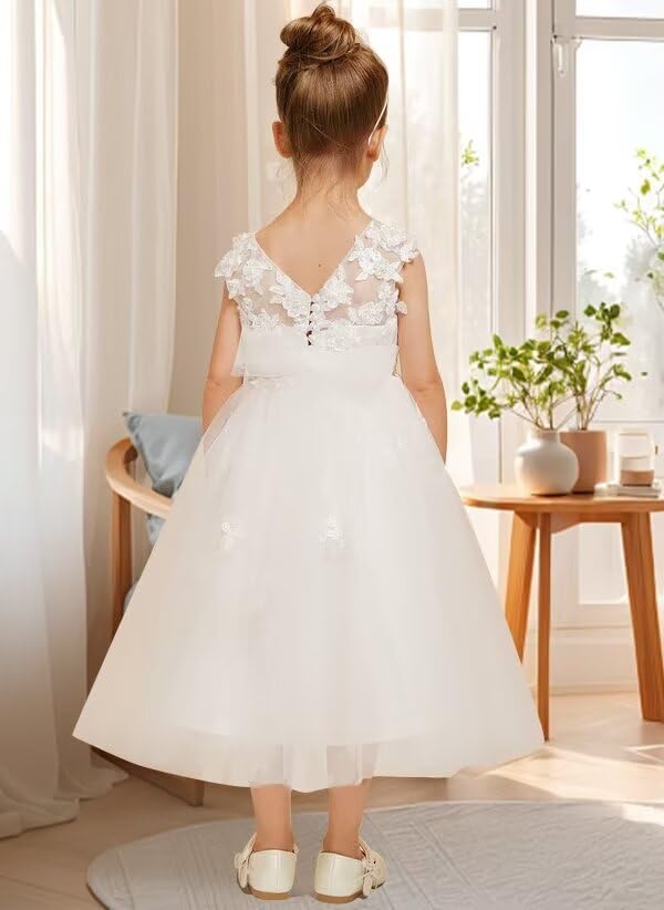 Flower Girl Dresses Lace Applique Pageant Dresses for Girls Tulle A-line Ball Gown First Communion Dresses2