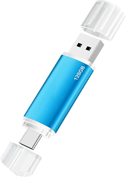 Onbqurg Chiavetta USB C 128 GB 2.0, Pen Drive, OTG Pennetta USB per Type C Smartphones, Laptops, Tablets, PC, Auto (Blu) - 1