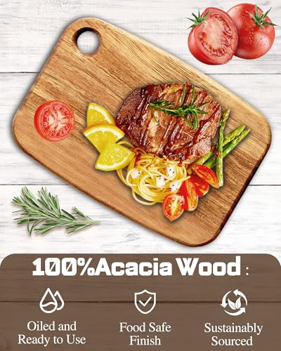 Tabla de cortar rectangular mini de madera de acacia miniatura 2